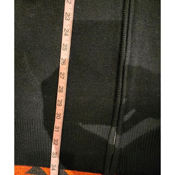 NEW Vintage Ci Sono Black Hooded Longline Sweater Coat Women's L Zip Closure - Picture 11 of 16